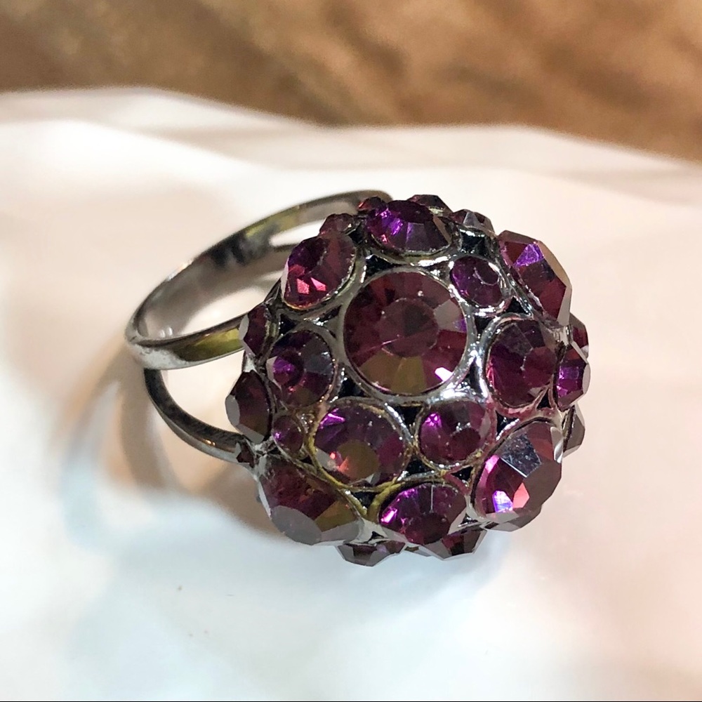Deep Purple Rhinestone Ring